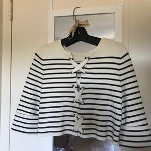 Maje Crop Top with Lace-up